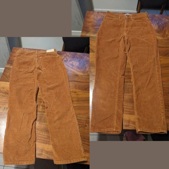 Everlane - Baby Cheeky Straight Corduroy Pants Cropped | Size 27 | Acorn - Picture 1 of 14
